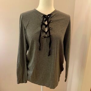 Angels Forever young gray striped tee, size M